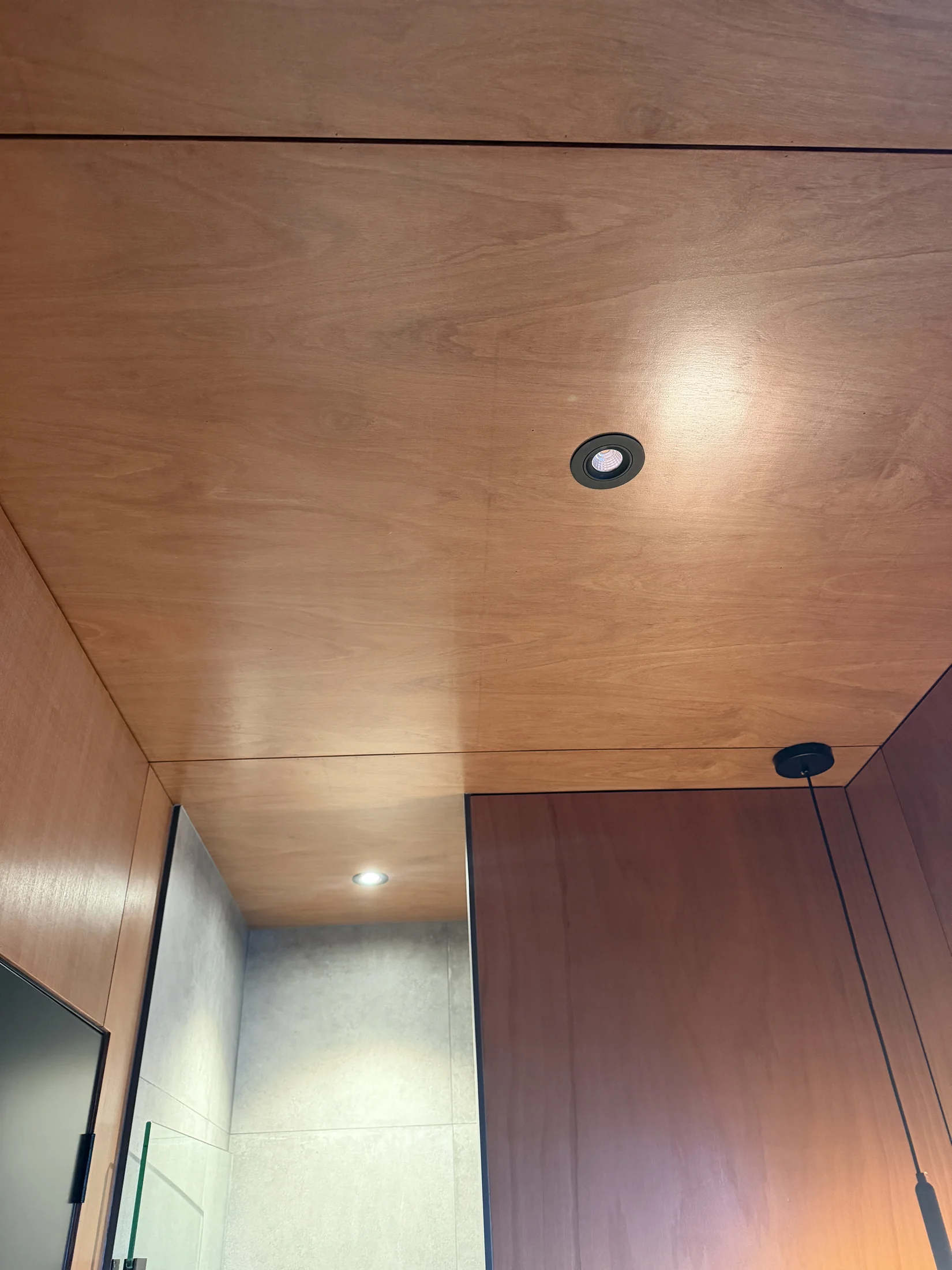 Timber Ceiling Recoat, Wānaka - After 1: Bathroom Timber Ceiling Recoated Satin Wanaka